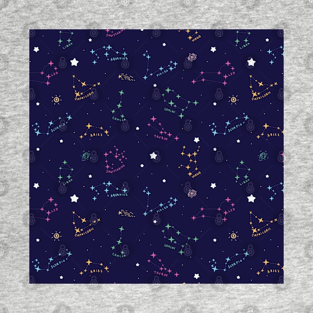 Zodiac Signs Pattern Constellation by markz66